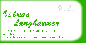 vilmos langhammer business card